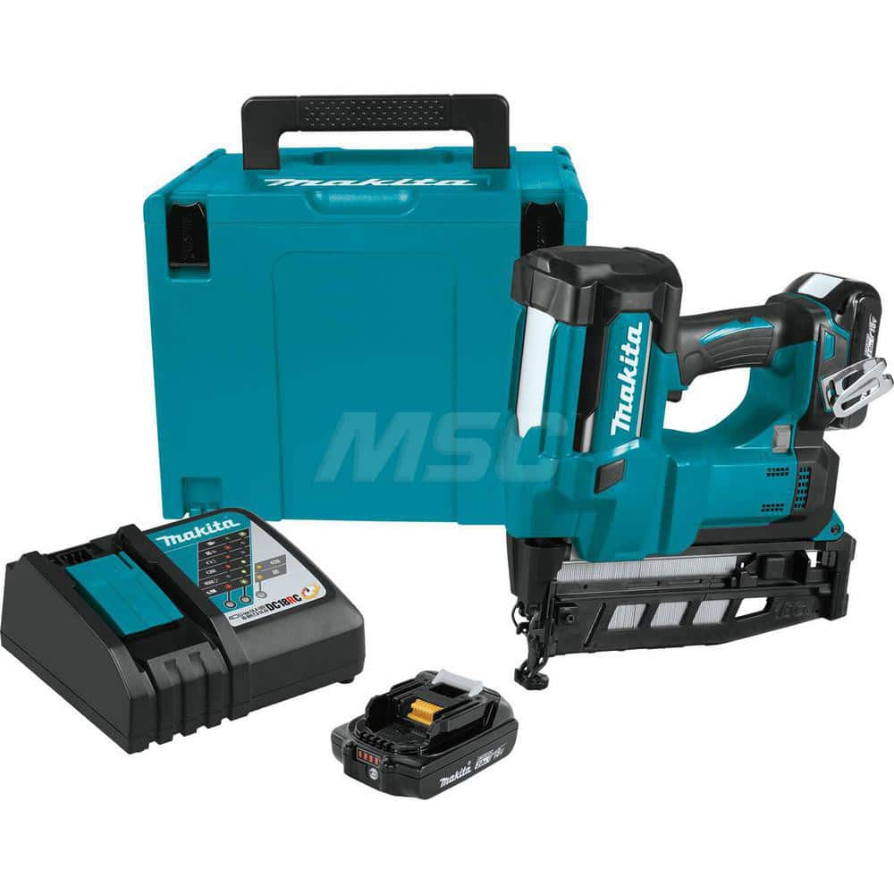 Cordless Nailers; Fastener Type: Finish Nailer Kit; Nail Length (Inch): 1 - 2-1/2; Nail Diameter (Gauge): 16.00; Battery Included: Yes; Battery Series: 18V LXT; Battery Chemistry: Lithium-Ion; Includes: (1) Interlocking Case; (2) No-Mar Tip (424443-6); X-