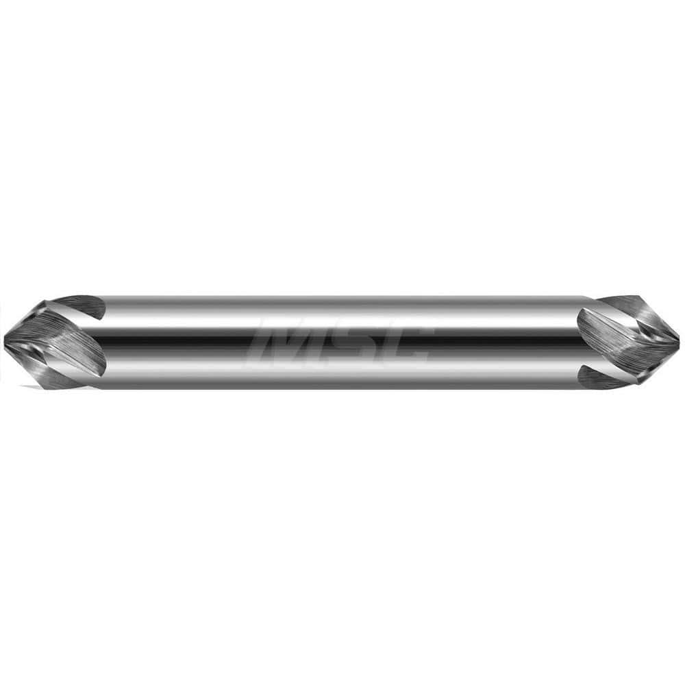 Chamfer Mill: 5 Flutes, Solid Carbide 2-1/2″ OAL, 3/8″ Shank Dia, Bright/Uncoated