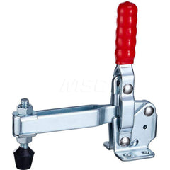 Manual Hold-Down Toggle Clamp: Vertical, 500 lb Capacity, U-Bar, Flanged Base 60 ° Handle Movement, 100 ° Bar Opening, Plastic