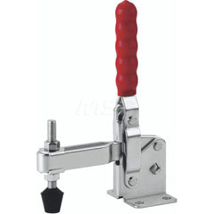 Manual Hold-Down Toggle Clamp: Vertical, 750 lb Capacity, U-Bar, Flanged Base 58 ° Handle Movement, 105 ° Bar Opening, Plastic