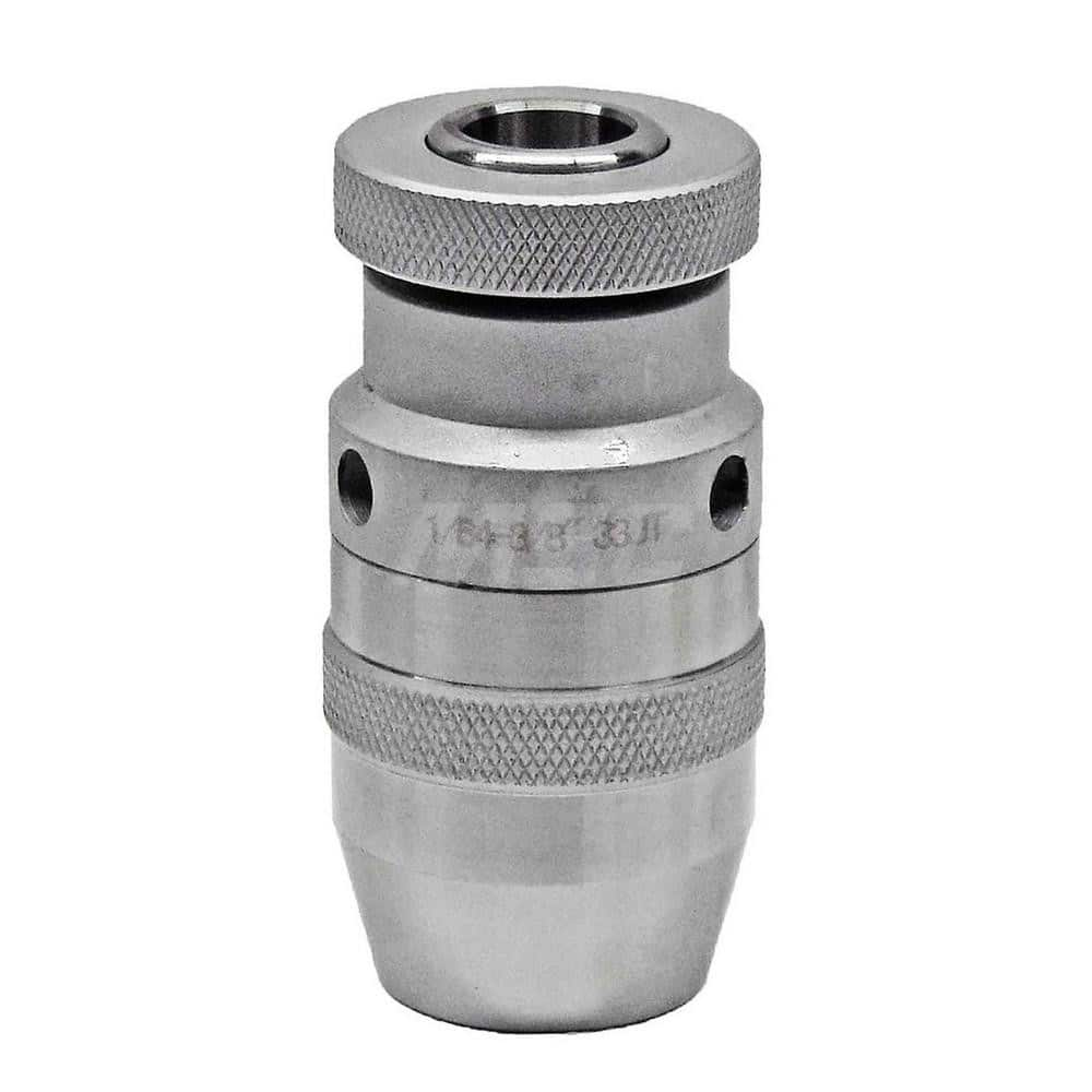 Drill Chuck: 1/64 to 3/8″ Capacity, Jacob Taper Mount, JT33 Keyless