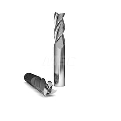 Square End Mill: 1'' Dia, 1-1/4'' LOC, 1'' Shank Dia, 4'' OAL, 3 Flutes, Solid Carbide Single End, ZrN Finish, Upcut Flute, 37 ° Helix, Centercutting, RH Cut, RH Flute, Series 1025 & Alumigator