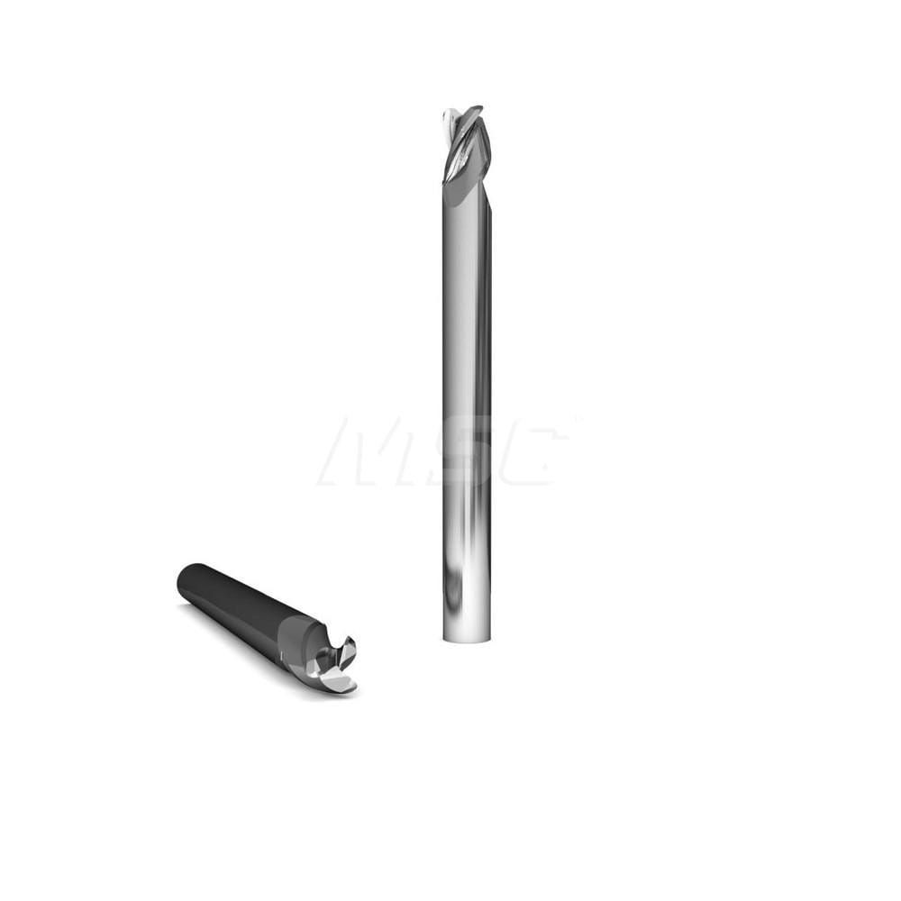 Square End Mill: 1/4'' Dia, 1-1/4'' LOC, 1/4'' Shank Dia, 3'' OAL, 3 Flutes, Solid Carbide Single End, ZrN Finish, Upcut Flute, 37 ° Helix, Centercutting, RH Cut, RH Flute, Series 2031