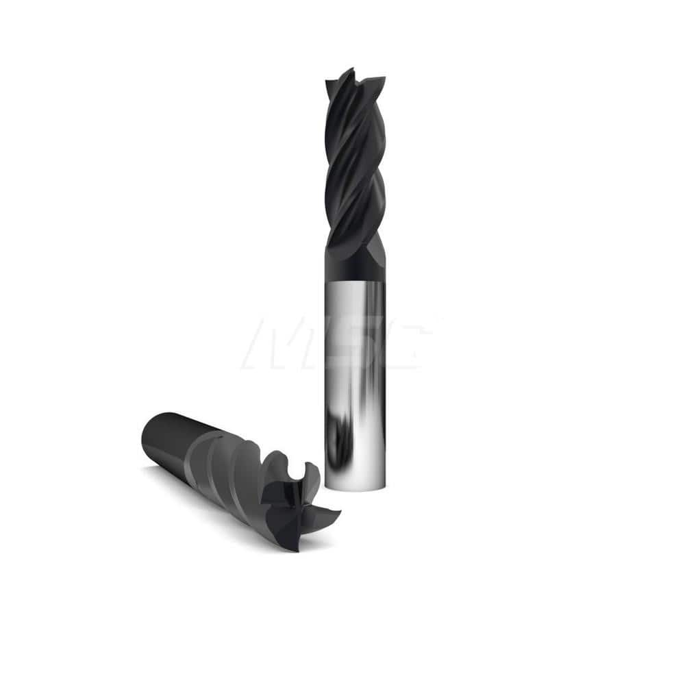 Corner Radius End Mill: 1″ Dia, 2″ LOC, 0.06″ Radius, 4 Flutes, Solid Carbide 4″ OAL, 1″ Shank Dia, 37 ° Helix, AlCromax Coated, Corner Radius End, Centercutting, Series 260