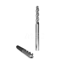 Ball End Mill: 0.75″ Dia, 3 Flute, Solid Carbide 6″ OAL, 3/4″ Shank Dia, 37 ° Helix, Uncoated, Single End, Series 2045