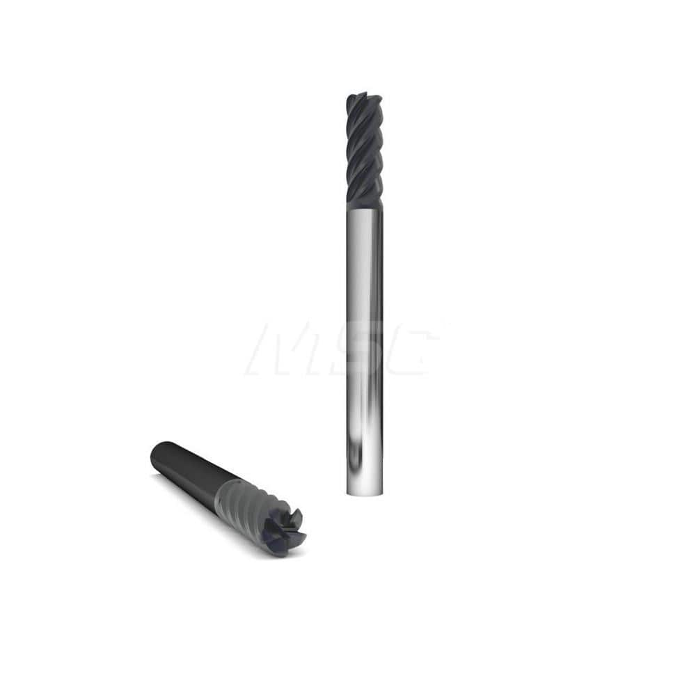 Square End Mill: 1-1/4'' Dia, 3-1/4'' LOC, 1-1/4'' Shank Dia, 6'' OAL, 5 Flutes, Solid Carbide Single End, AlTiN Finish, Upcut Flute, 45 ° Helix, Centercutting, RH Cut, RH Flute, Series 220