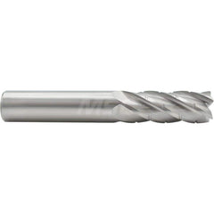 Corner Radius End Mill: 3/4″ Dia, 2-1/4″ LOC, 0.09″ Radius, 5 Flutes, Solid Carbide 5″ OAL, 3/4″ Shank Dia, 37 ° Helix, Bright/Uncoated, Corner Radius End, Centercutting, Series 1500