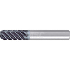 3/4″ Diam 6-Flute 35/38° Solid Carbide 0.19″ Corner Radius Roughing & Finishing End Mill AlCr Finish, 1-1/2″ LOC, 4″ OAL, 3/4″ Shank Diam, Centercutting, Standard Length