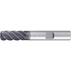 1″ Diam 5-Flute 35/38° Solid Carbide 0.09″ Corner Radius Roughing & Finishing End Mill AlCr Finish, 2″ LOC, 5″ OAL, 1″ Shank Diam, Centercutting, Standard Length