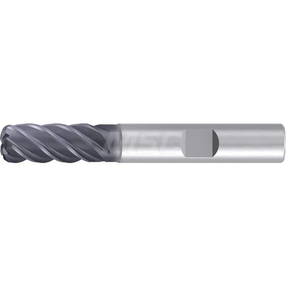 1″ Diam 5-Flute 35/38° Solid Carbide 0.03″ Corner Radius Roughing & Finishing End Mill AlCr Finish, 2″ LOC, 5″ OAL, 1″ Shank Diam, Centercutting, Standard Length