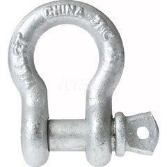 Shackle: Screw Pin Galvanized Steel, 1-5/8″ Pin Dia