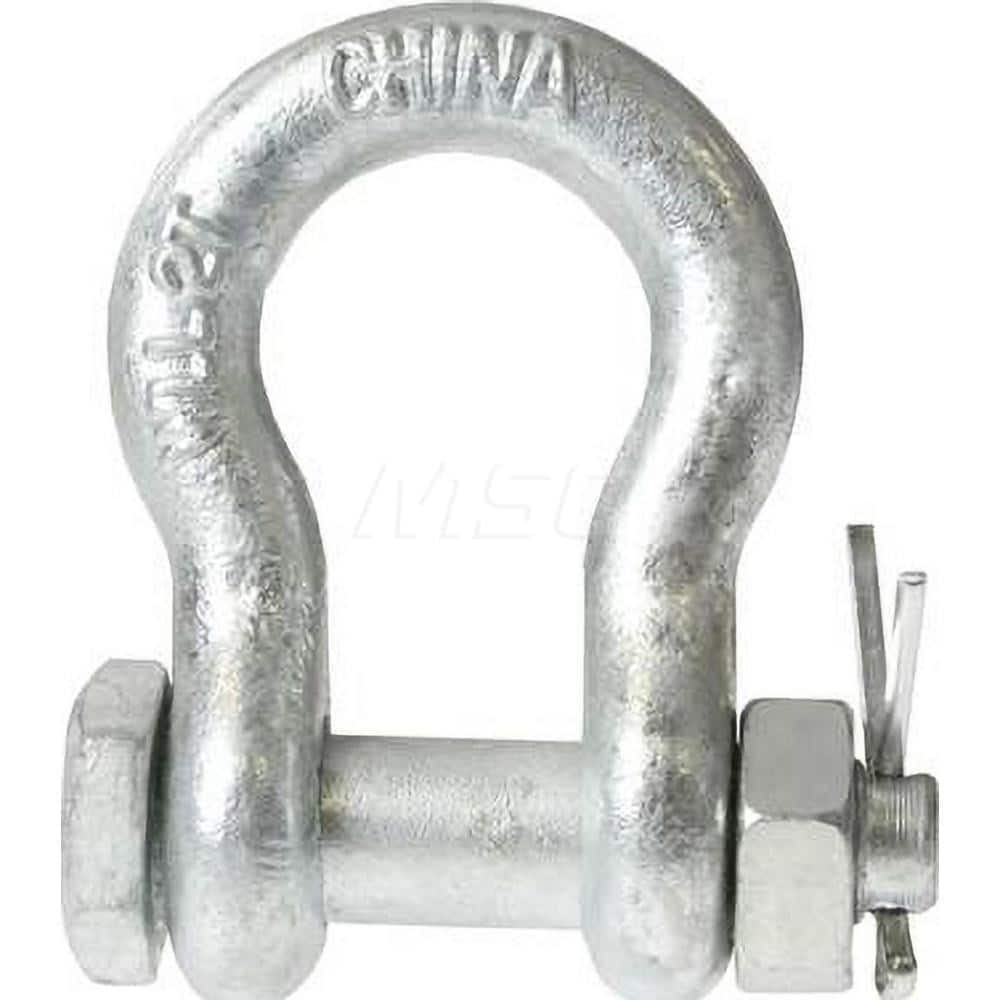 Shackle: Bolt Nut & Cotter Pin Galvanized Steel, 7/16″ Pin Dia