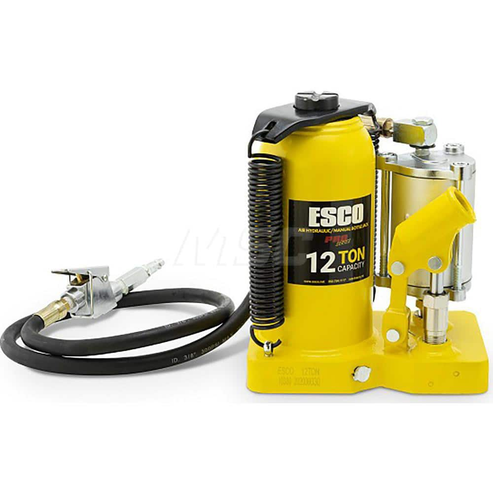 Manual Bottle, Screw, Ratchet & Hydraulic Jacks; Jack Type: Hydraulic Bottle Jack; Load Capacity (Tons): 12; Minimum Height (Inch): 9-3/4; Maximum Height (Inch): 18-1/2