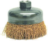 4" Crimped Wire Cup Brush - .020 Bronze; 5/8-11 A.H. - Non-Sparking Wire Wheel - A1 Tooling