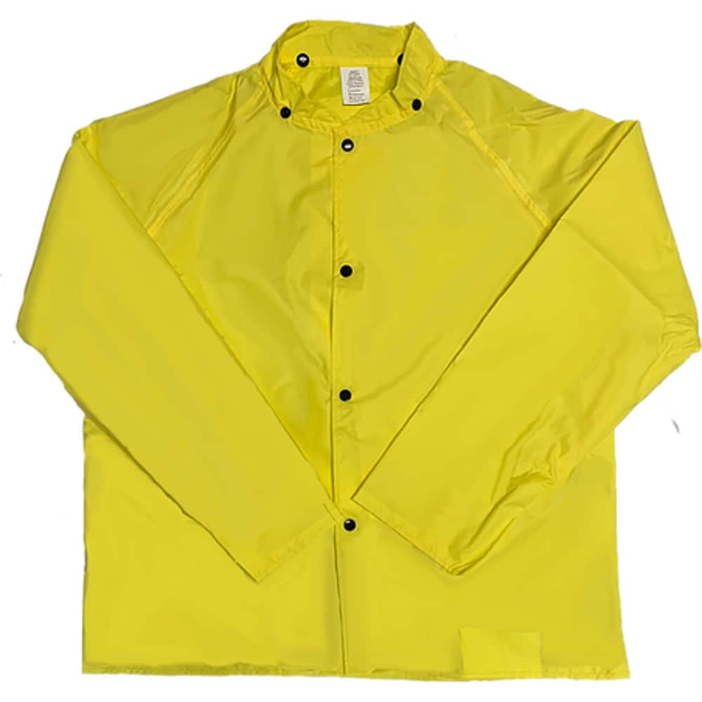 Louisiana Professional Wear - Rain & Chemical Wear; Garment Style: Rain Jacket ; Garment Type: Flame Resistant; Waterproof; Rain ; Material: Polyurethane/Nylon ; Size: 4X-Large ; Color: Lemon Yellow ; Certification Type: ASTM D6413 - Exact Industrial Supply