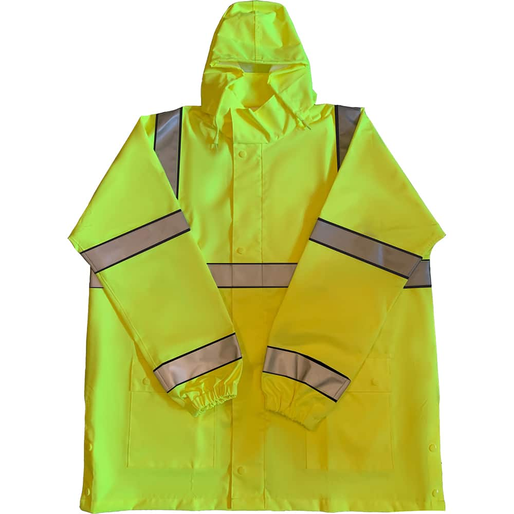 Louisiana Professional Wear - Rain & Chemical Wear; Garment Style: Rain Jacket ; Garment Type: Breathable; Hi-Visibility; Waterproof; Rain ; Material: Polyester/Polyurethane ; Size: 3X-Large ; Color: Fluorescent Yellow ; Certification Type: ANSI/ISEA 107 - Exact Industrial Supply