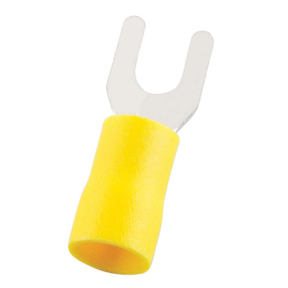 Fork Terminals; Terminal Type: Standard; Insulation Type: Partially Insulated; Connection Type: Crimp; Compatible Wire Size (sq mm): 4.0-6.0; Stud Size (Inch): 4.3 mm; Stud Size (mm): 4.3; Stud Size (#): 8; Fork Width (Decimal Inch): 0.354 in; 9 mm; Fork