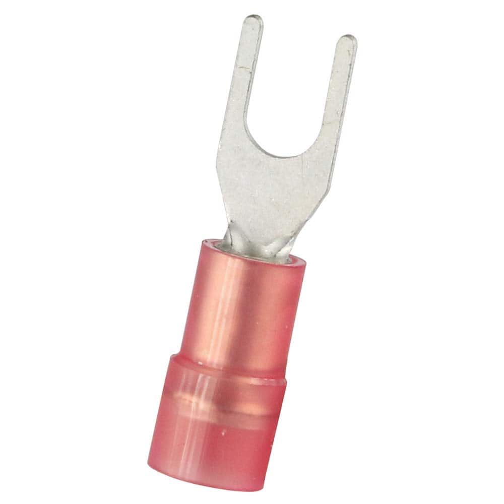 Fork Terminals; Terminal Type: Standard; Insulation Type: Partially Insulated; Connection Type: Crimp; Compatible Wire Size (sq mm): 0.5-1.5; Stud Size (Inch): 3.7 mm; Stud Size (mm): 3.7; Stud Size (#): 6; Fork Width (Decimal Inch): 5.7 mm; 0.224 in; For