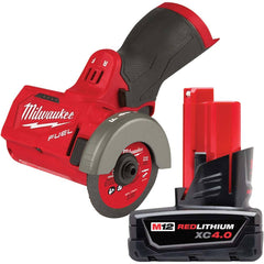 Milwaukee Tool - Cut-Off Tools & Cut-Off-Grinder Tools; Type of Power: Cordless ; Handle Type: Trigger ; Speed (RPM): 20000.00 ; Wheel Diameter (Inch): 3 ; Air Pressure (psi): 0.00 ; Battery Included: Yes - Exact Industrial Supply