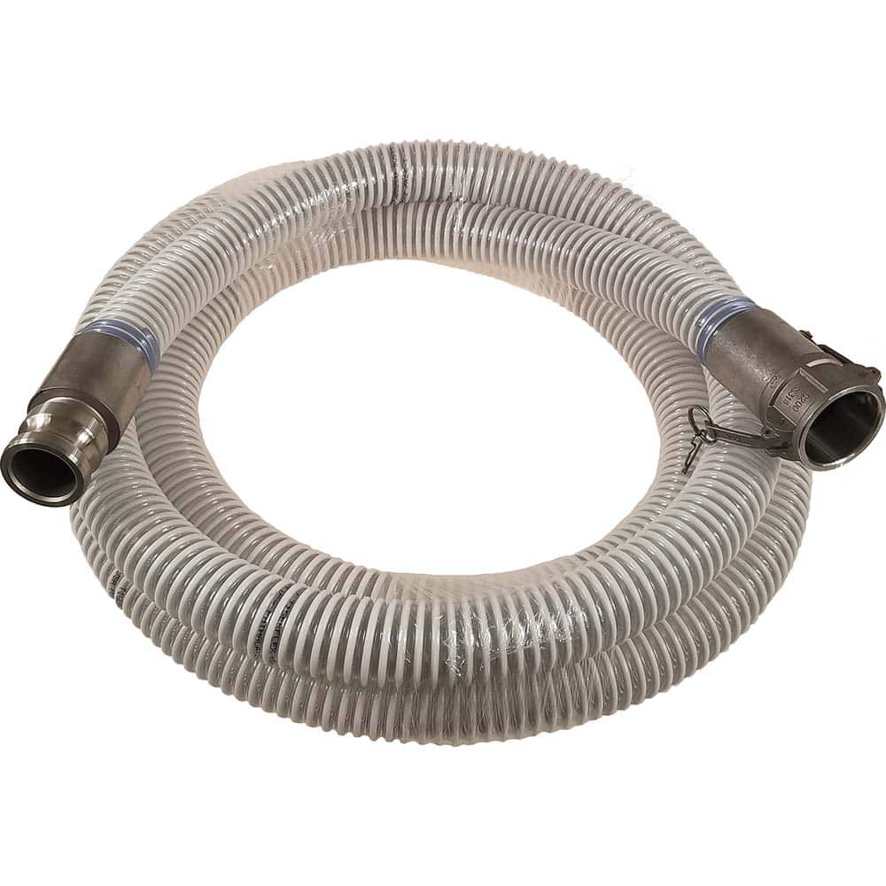 Kuriyama of America - Food & Beverage Hose; Inside Diameter (Inch): 4 ; Outside Diameter (Decimal Inch): 4.7600 ; Length (Feet): 5 ; Bend Radius (Inch): 10 ; Maximum Working Pressure (psi): 35.000 ; Vacuum Rating: 24 In. Hg; 20 In Hg - Exact Industrial Supply