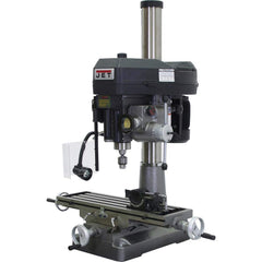 Jet - Mill Drill Machines; Spindle Speed Control: Belt Driven ; Phase: 1 ; Table Length (Inch): 9-1/2 ; Table Width (Inch): 32-1/4 ; Longitudinal Travel (Inch): 20-1/2 ; Cross Travel (Inch): 5 - Exact Industrial Supply