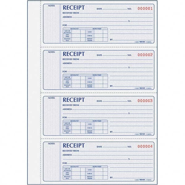 Business Notebook: 400 Sheets, Four Forms Down Page Ruled Blue & White Cover