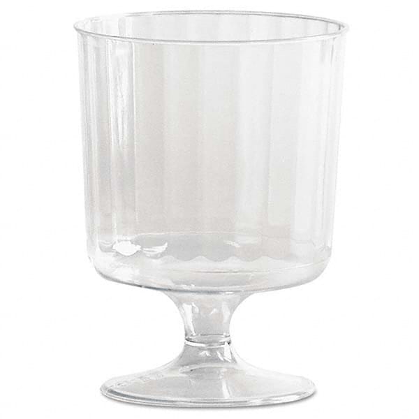 Classic Crystal Plastic Wine Glasses on Pedestals, 5 oz, Clear, Fluted, 10/Pack Clear