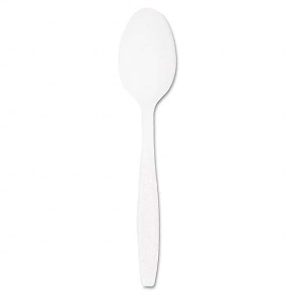 Guildware Extra Heavyweight Plastic Teaspoons, White, 100/Box White