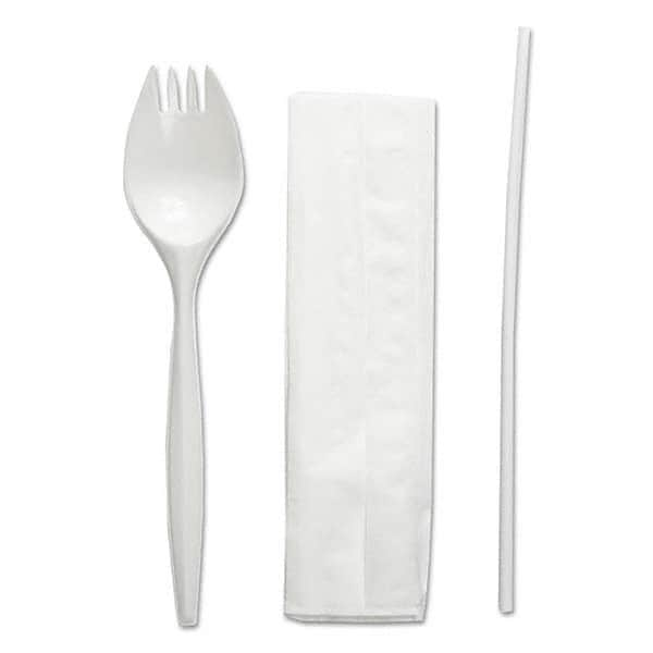 Boardwalk - School Cutlery Kit, Napkin/Spork/Straw, White, 1000/Carton - A1 Tooling