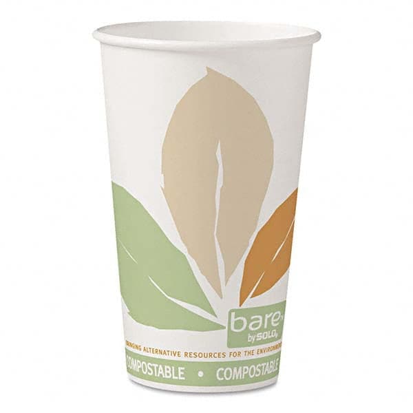 DART - Bare by Solo Eco-Forward PLA Paper Hot Cups, Leaf Design, 16 oz, 1000/Carton - A1 Tooling