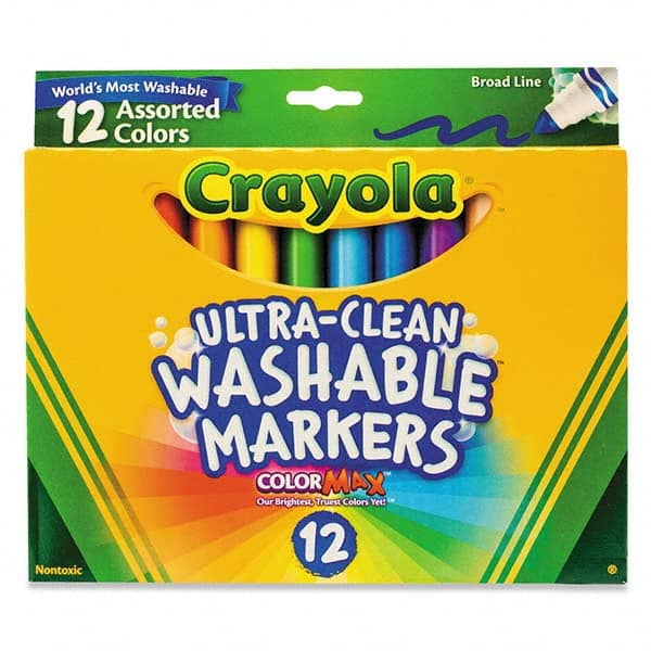 Crayola - Markers & Paintsticks Type: Washable Marker Color: Black; Blue; Blue Lagoon; Brown; Gray; Pink; Green; Orange; Red; Sandy Tan; Violet; Yellow - A1 Tooling