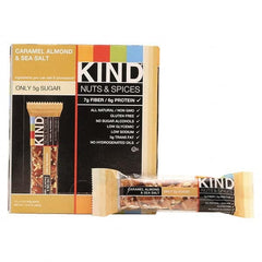 KIND - Snacks, Cookies, Candy & Gum Breakroom Accessory Type: Granola Bars Breakroom Accessory Description: Nuts and Spices Bar, Caramel Almond and Sea Salt, 1.4 oz Bar, 12/Box - A1 Tooling