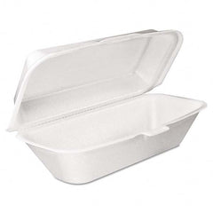 DART - Foam Hoagie Container with Removable Lid, 9-4/5 x 5-3/10 x 3-3/10, White, 125/Bag - A1 Tooling