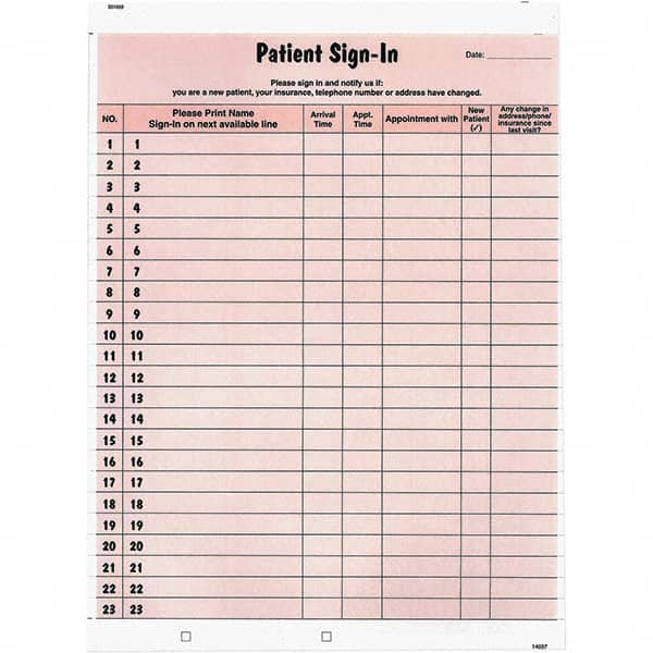 Tabbies - Note Pads, Writing Pads & Notebooks Writing Pads & Notebook Type: Sign-In Label Form Size: 8-1/2 x 11-5/8 - A1 Tooling