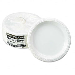 Tablemate Products - Plastic Dinnerware, Plates, 10-1/4" Diam, White, 125/Pack - A1 Tooling