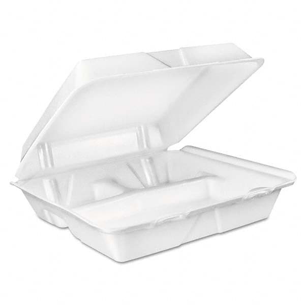 DART - Large Foam Carryout, Food Container, 3-Compartment, White, 9-2/5 x 9 x 3 - A1 Tooling