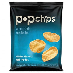 PopChips - Snacks, Cookies, Candy & Gum Breakroom Accessory Type: Potato Chips Breakroom Accessory Description: Potato Chips, Sea Salt Flavor, .8 oz Bag, 24/Carton - A1 Tooling