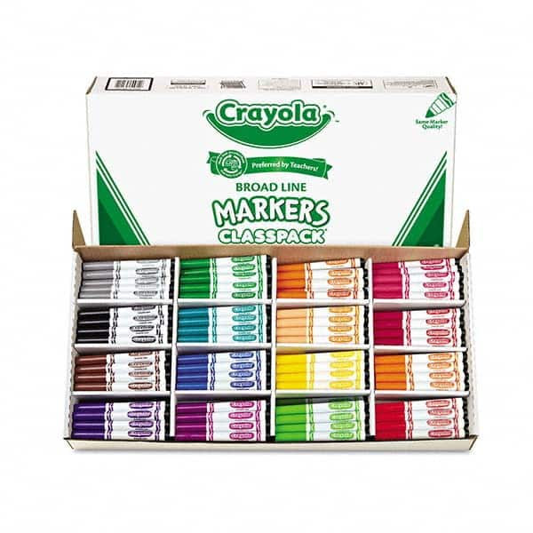 Crayola - Markers & Paintsticks Type: Marker Color: Black; Blue; Brown; Dolphin Gray; Flamingo Pink; Green; Iguana Green; Orange; Raspberry; Red; Royal Purple; Sandy Tan; Tiger Orange; Turquoise; Violet; Yellow - A1 Tooling