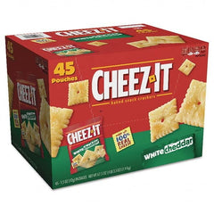 Sunshine - Snacks, Cookies, Candy & Gum Breakroom Accessory Type: Crackers Breakroom Accessory Description: Cheez-it Crackers, 1.5 oz Bag, White Cheddar, 45/Carton - A1 Tooling