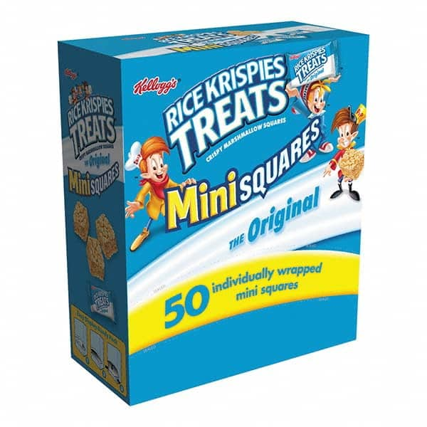 Kellogg's - Snacks, Cookies, Candy & Gum Breakroom Accessory Type: Snack Breakroom Accessory Description: Rice Krispies Treats, Mini Squares, 0.39 oz, 50/Box - A1 Tooling