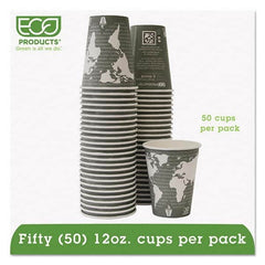 ECO PRODUCTS - World Art Renewable/Compostable Hot Cups, 12 oz, Gray, 50/Pack - A1 Tooling