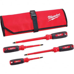 Milwaukee Tool - Screwdriver Sets Screwdriver Types Included: Insulated Slotted; Phillips Number of Pieces: 4 - A1 Tooling