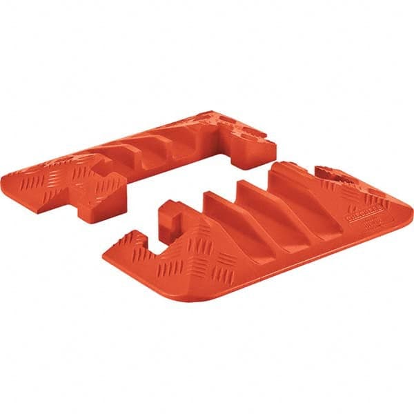 Checkers - 1 2-Piece 3 8' OAL 2-1/4 Max Cable Diam Yellow & Orange On Floor Cable Cover - A1 Tooling