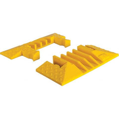 Checkers - 1 2-Piece 4-Channel 8' OAL 1-1/4 Max Cable Diam Yellow On Floor Cable Cover - A1 Tooling