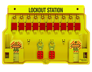 Padllock Wall Station - 15-1/2 x 22 x 1-3/4''-With (10) 1106 Aluminum Padlocks - A1 Tooling