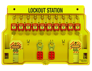 Padllock Wall Station - 22 x 22 x 1-3/4''-With (20) Xenoy Padlocks - A1 Tooling