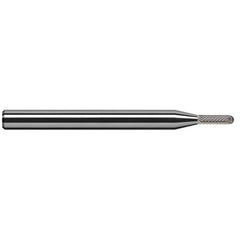 Harvey Tool - 1/32" Cut Diam, 1/8" Shank Diam, Solid Carbide Double Cut Ball Burr - Exact Industrial Supply