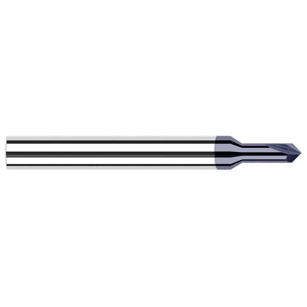 Harvey Tool - 3/32" Diam 90°/90° 2-Flute Single End Solid Carbide Chamfer Mill - Exact Industrial Supply