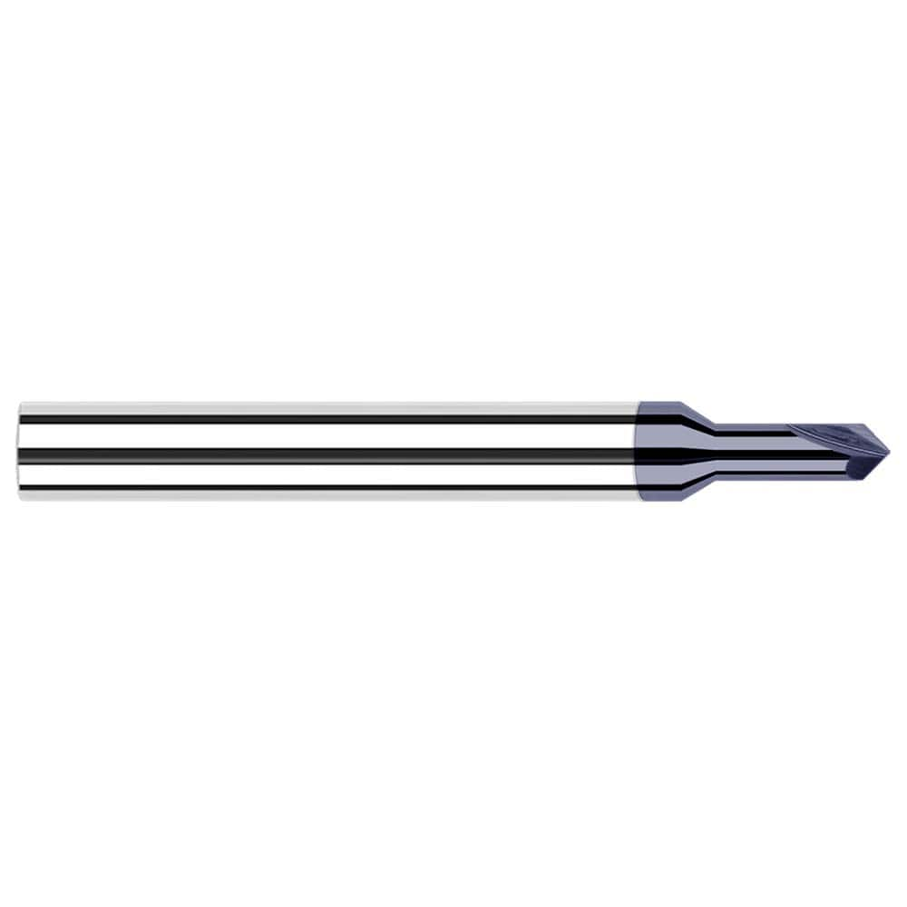 Harvey Tool - 3/64" Diam 90°/90° 2-Flute Single End Solid Carbide Chamfer Mill - Exact Industrial Supply