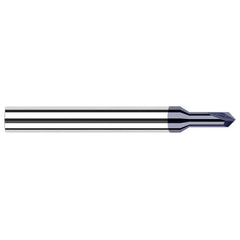 Harvey Tool - 3/32" Diam 90°/90° 2-Flute Single End Solid Carbide Chamfer Mill - Exact Industrial Supply